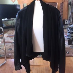 Draped sweater-jacket.